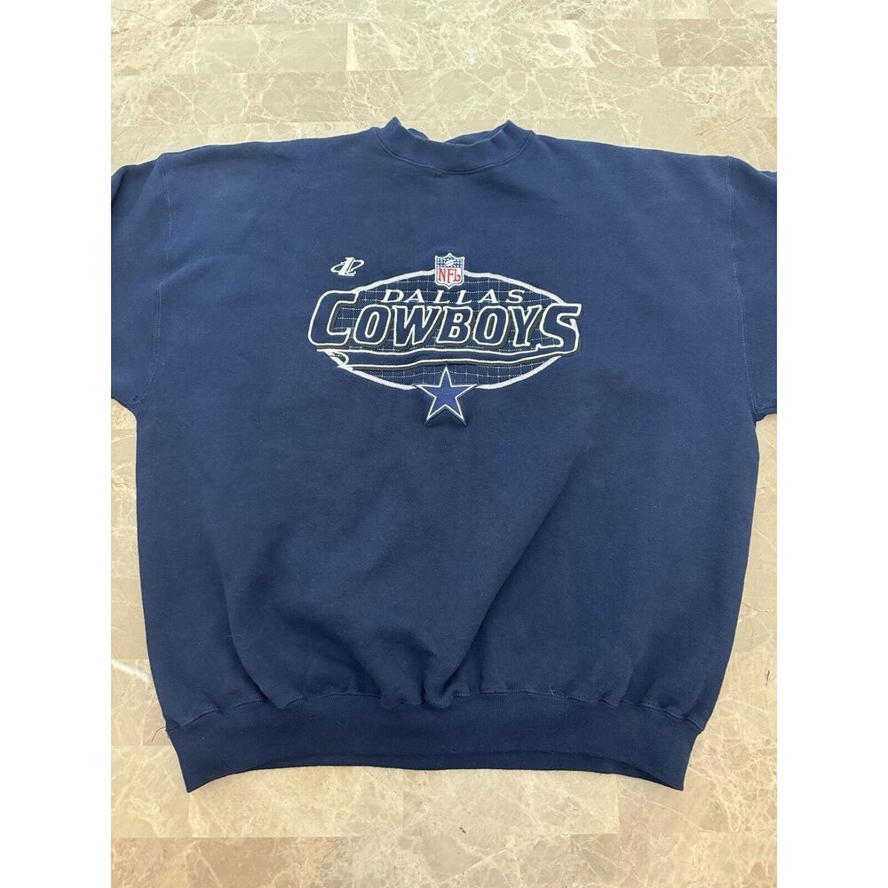 VTG Logo Athletic NFL Dallas Cowboys Blue Sweatshirt Pullover Men's 90s Pro Line